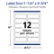Avery TrueBlock Matte White Paper Labels, 1-1/4" x 3-3/4" Rectangle